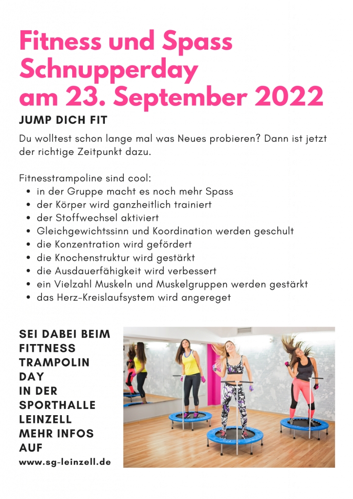 Trendsportart Fitness-Trampolin Flyer Fitness Trampolin die Trendsportart