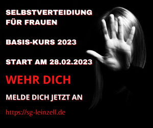 Selbstverteidigung für Frauen. Der Basiskurs startet am 28. Februar 2023. Achtung begrenzte Teilnehmeranzahl.